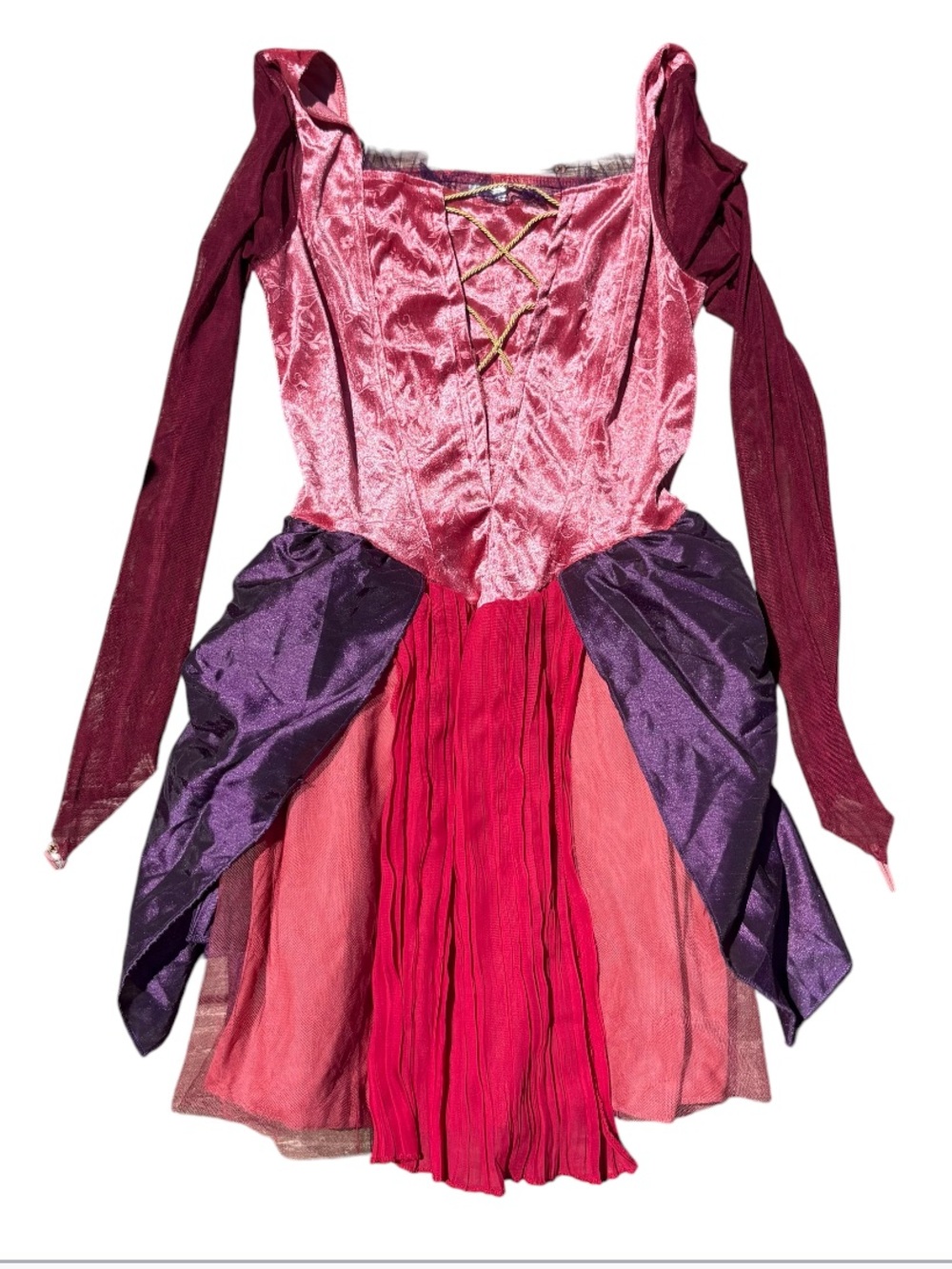 Disney | Dresses | Disney Hocus Pocus Sarah Sanderson Dress Costume Halloween Red Pink